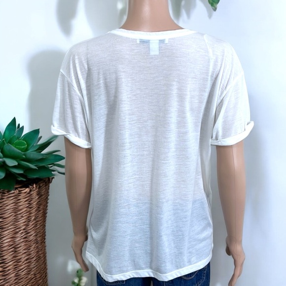 NEW Forever 21 Embossed Rolled-Up Sleeve Top - Picture 14 of 16
